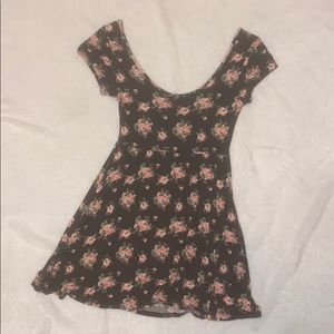 Short black floral dress